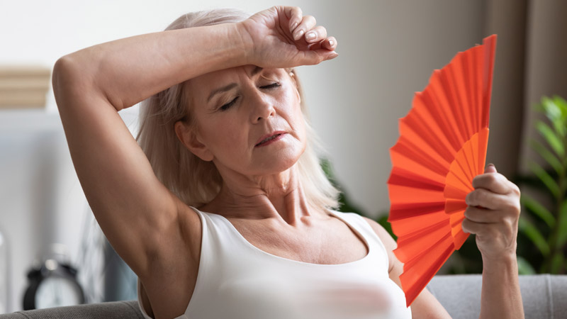 Woman Experiencing a Hot Flash